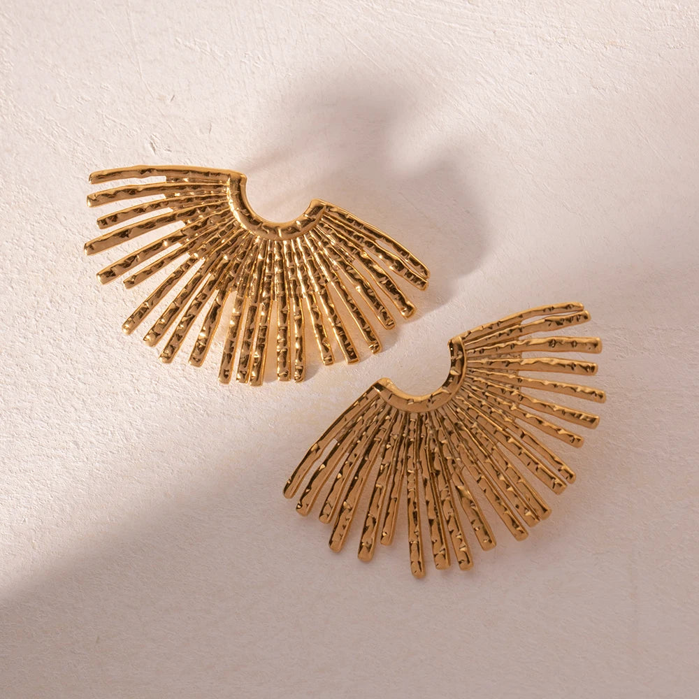 Elegant Gold Arc Stud Earrings