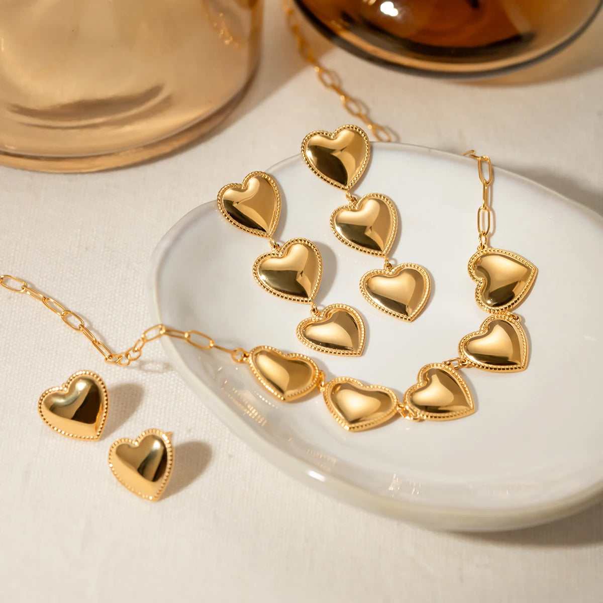 Eternal Love Heart Necklace Set